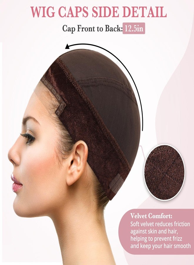 Qeedy Wig Caps for Women Non Slip with Elastic Bands and Bobby Pins - All-in-1 Wig Cap for Lace Front Wigs - Stretchy Nylon Dome Cap for Daily Use and Cosplay - Breathable Wig Accessories Set (Brown) - Image 3